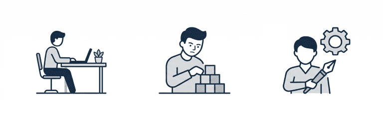 「一人でできる系 / コツコツ系 / 専門スキル系」の3カテゴリを視覚的に整理した簡易図