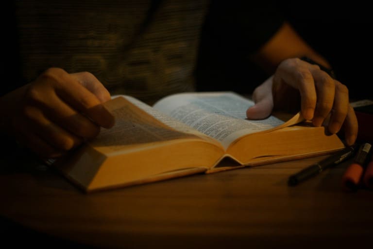 英語の本を読む人